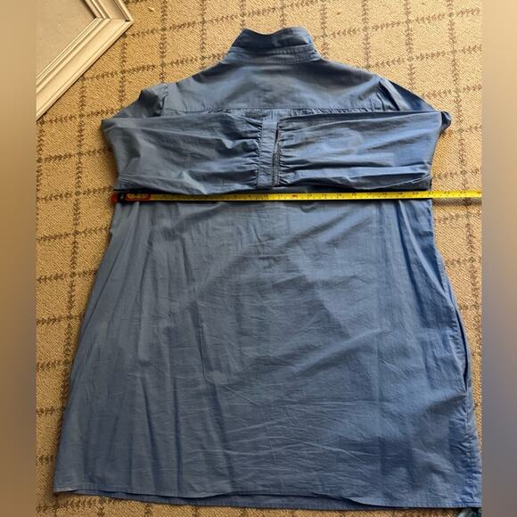 Burberry Brit denim chambray blue tunic shirt with ruffled front  M - Picture 5 of 14